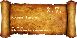Kozma Tarján névjegykártya